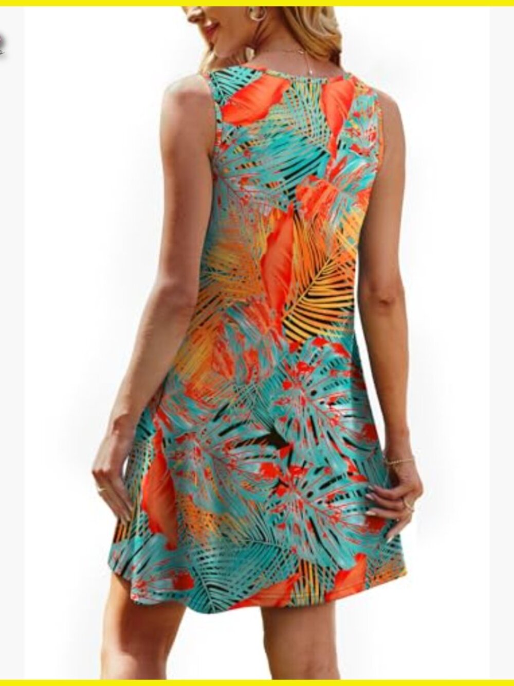 Loose Fit Sleeveless Sundress with Pockets Casual Beach Vacation Dress - Picture 5 of 6